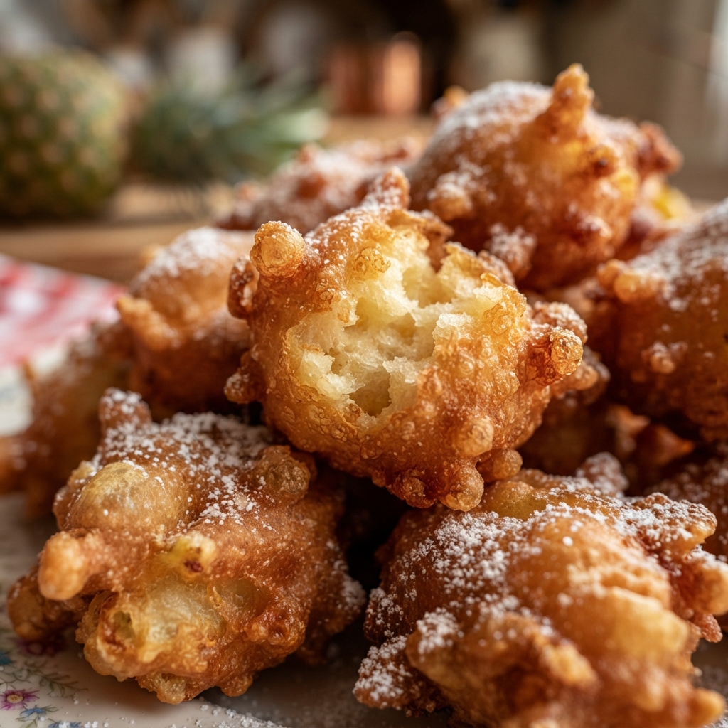 Hands folding puff pastry squares filled with pineapple cream cheese mixture